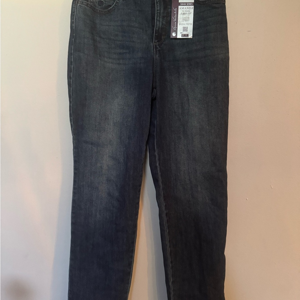 Gloria Vanderbilt Dark Wash Tapered Leg Jeans , Classic Rise , W Sz 12 NWT